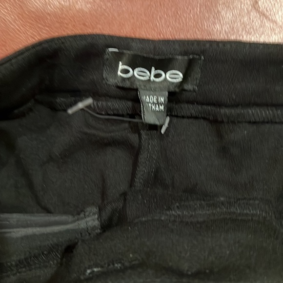Bebe Black leggings. Sheer panel throughout inner thigh. New - Picture 4 of 4